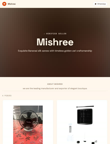 Bazaar store design — real storefront preview