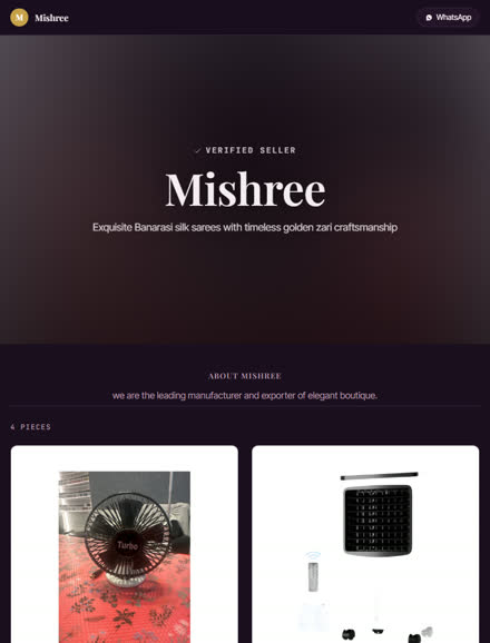 Velvet store design — real storefront preview